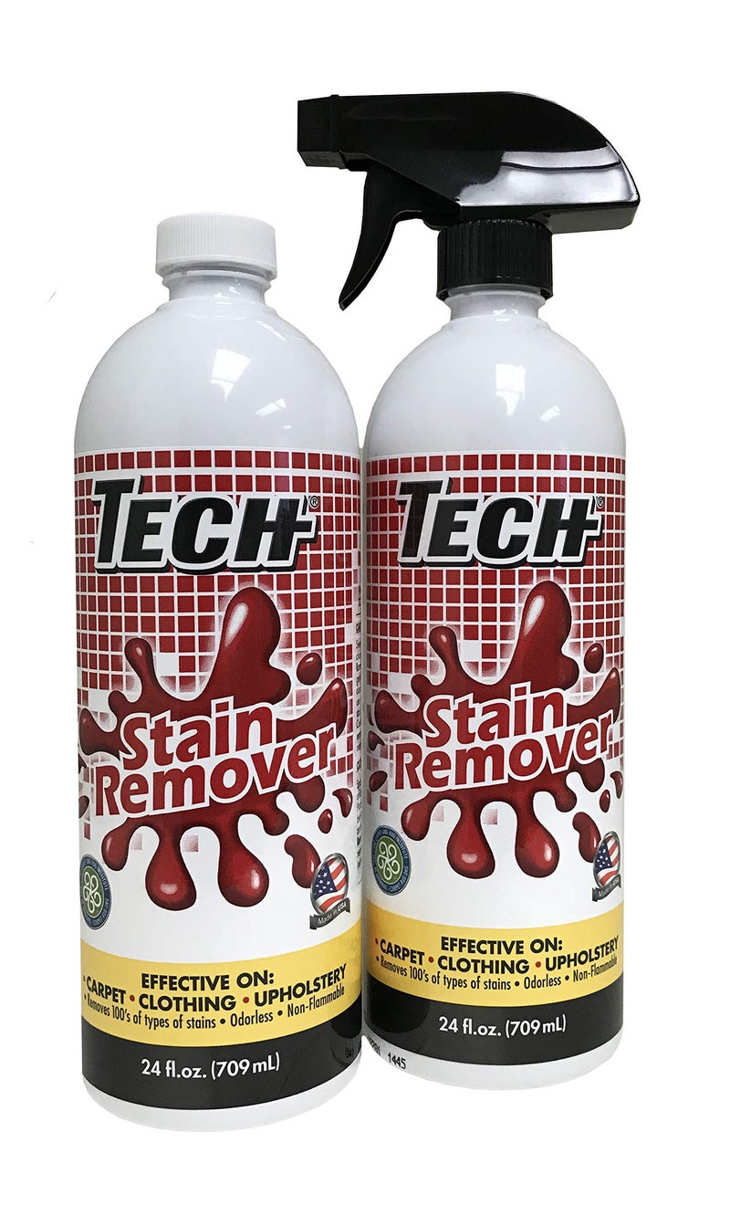 TECH Stain Remover, 24 oz Spray Bottle, 2-Pack, For Carpet, Clothes, Upholstery, and Other Fabrics - Image 1